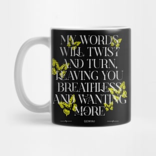 Gemini Coquette Butterfly Quote Zodiac Sign Astrology Birthday Mug